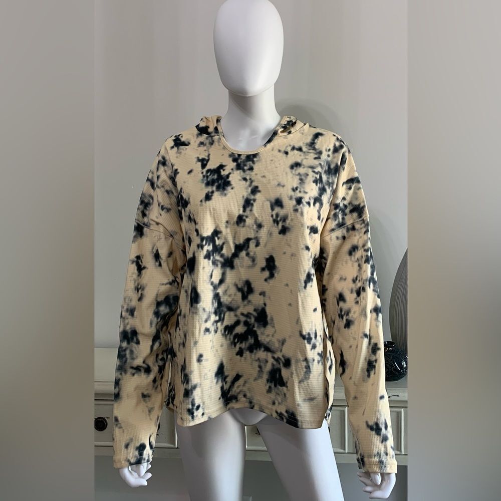 Cellabie Yellow & Blue Tie Dye High Low Hoodie Size Large - NWT